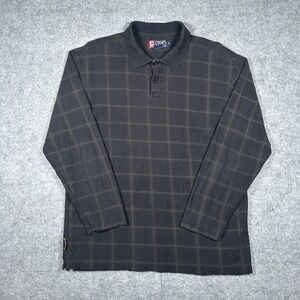 Chaos‎ Ralph Lauren Polo Shirt Men's Size Medium Brown Plaid Window Pane Preppy